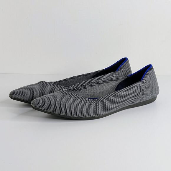 Rothy's The Point Gray Ballet Flats 7 Sustainable Slip On Capsule Wardrobe - Picture 13 of 13